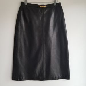 Celine paris leather skirt